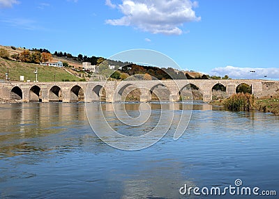 Dicle Bridge is located in Diyarbakir, Turkey. Editorial Stock Photo