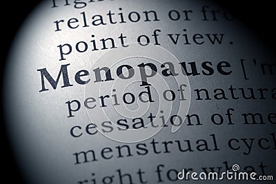 Dictionary definition of menopause Stock Photo