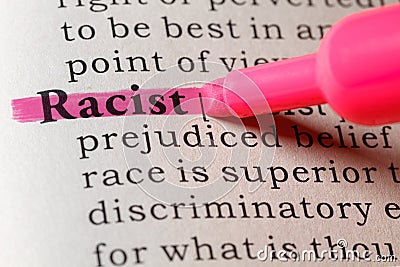 Dictionary definition of racist Stock Photo