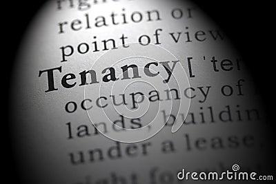 Dictionary definition of tenancy Stock Photo