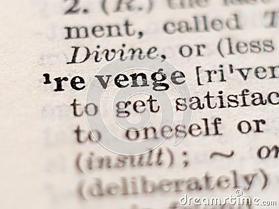 Dictionary definition of word revenge Stock Photo