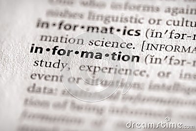 Dictionary Series - Info: information Stock Photo