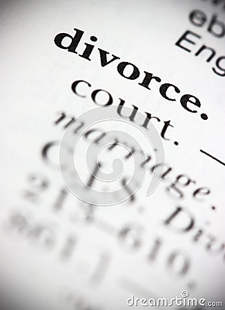 Dictionary Word Divorce Stock Photo