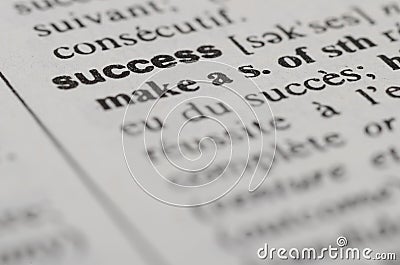 Dictionary word success, close up Stock Photo