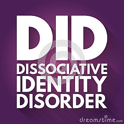 DID - Dissociative Identity Disorder acronym, medical concept background Stock Photo