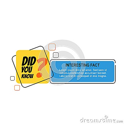 Did you know banner with white background Vector Illustration