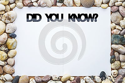 Did you know? Frame of sea stones. Stock Photo