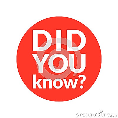 Did you know inform vector question concept advice icon. Simple label did you know design Vector Illustration