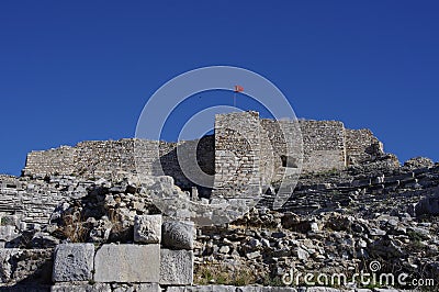 Didim, Ayd?n, Türkiye, November 22, 2014. Ruins of the ancient amphitheatre at Miletus. Editorial Stock Photo