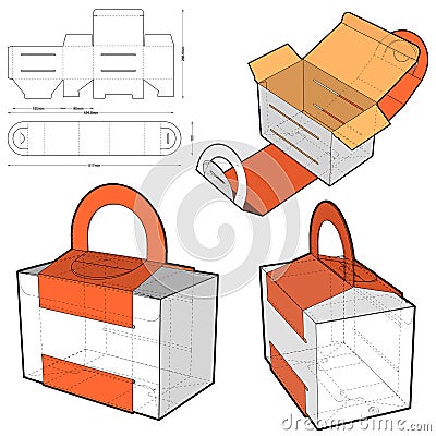 Folding box with handle Vector Illustration