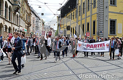 Die Partei Political Protesters Erfurt, Germany Editorial Stock Photo
