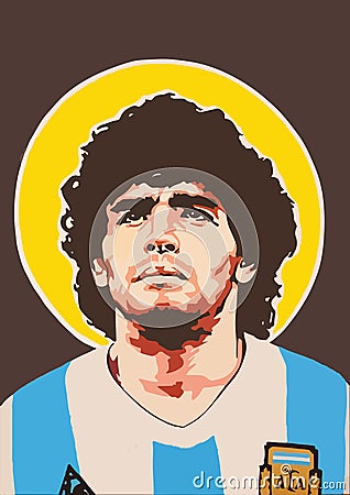 Diego Armando Maradona vector illustration poster template Cartoon Illustration