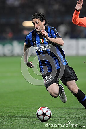 Diego Milito in action during the match Editorial Stock Photo