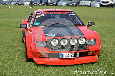 DIEPPE, FRANCE - MAY 29, 2022: Alpine car modele A610 on the exposition Vintage and classic Cars. Editorial Stock Photo