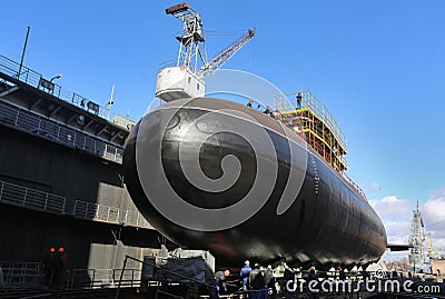 Diesel-electric submarine of the Kilo class Editorial Stock Photo