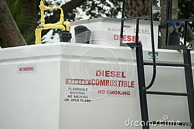 Diesel Fuel Storage Tank Stock Photo