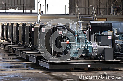Diesel Generators Stock Photo
