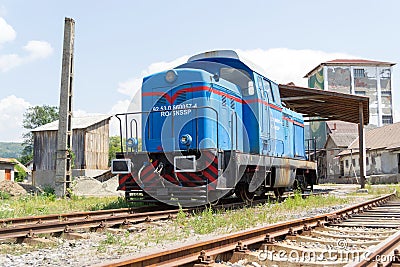 Diesel hydraulic blue locomotive Editorial Stock Photo