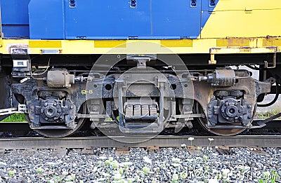 Diesel Locomotive wheel, Potsdam, New York, USA Stock Photo