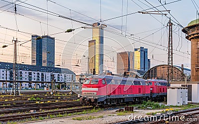 Diesel locomotives in Frankfurt (Main) Hauptbahnhof station Stock Photo