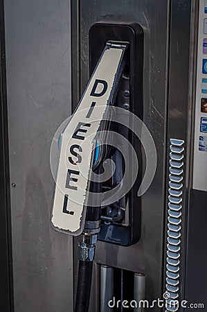 Diesel pomp close up. Stock Photo