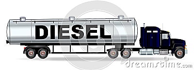 Diesel Tanker Truck Vector Illustration