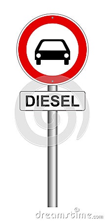 Diesel traffic sign isolated Vector Illustration