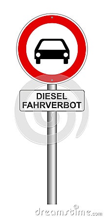 Diesel traffic sign isolated Vector Illustration