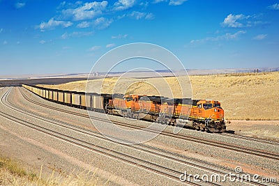 Diesel trains are transporting coal Editorial Stock Photo