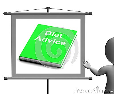 Diet Advice Book Sign Shows Weight loss Knowledge Stock Photo