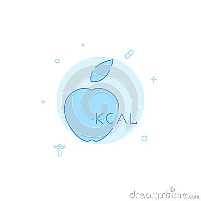 Diet, burning calories flat vector icon. Filled line style. Blue monochrome design. Editable stroke Vector Illustration