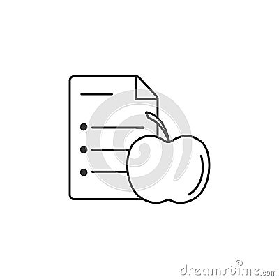 Diet Chart icon. Simple element illustration. Diet Chart symbol design template. Can be used for web and mobile Cartoon Illustration