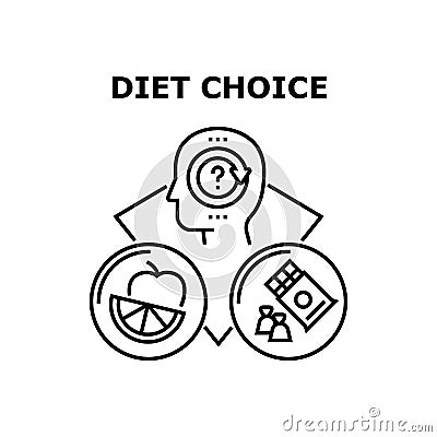 Diet Choice Vector Concept Black Illustration Vector Illustration