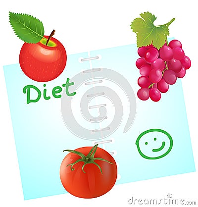 Diet Diary for Healthy Life Stock Photo