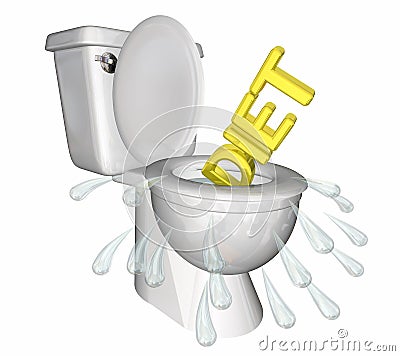Diet Flushing Down Toilet Lose Weight Fitness Stock Photo