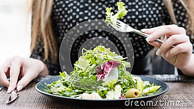 Diet food fiber weight loss salad calorie balanced Stock Photo