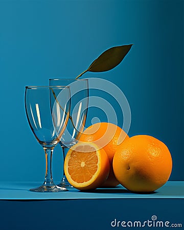 Juice cold detox blue orange refreshing cocktail summer lemon drink Stock Photo