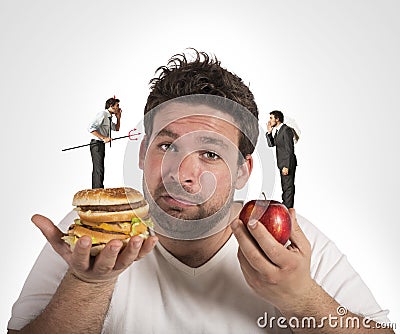 Diet guilty conscience Stock Photo