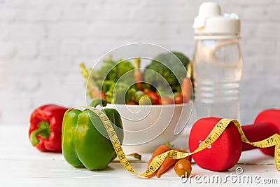 Diet Health Plan. Workout planing. Sport exercise equipment workout Stock Photo