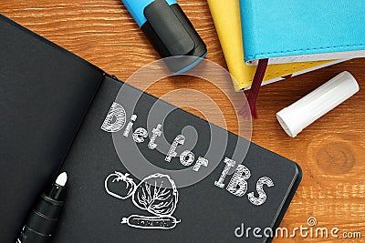 Diet for ibs inscription on the piece of paper Stock Photo