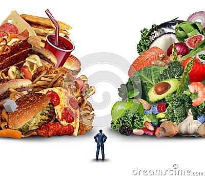 Diet Lifestyle Choice Cartoon Illustration