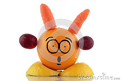 Diet time. Funny fruit character. Stock Photo