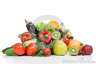 Diet weight loss breakfast concept fruits and vegetables Stock Photo