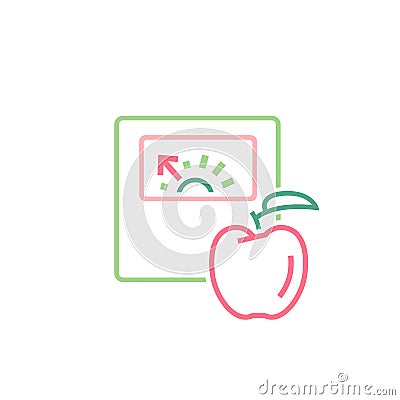 Diet and weight loss icon. Linear medical pictogram. Vector Illustration