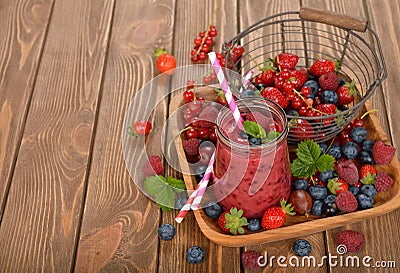 Dietary berry smoothies Stock Photo