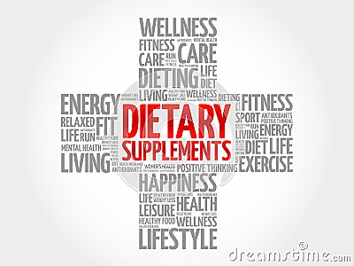 Dietary Supplements word cloud Stock Photo