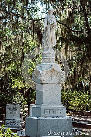 Dieter Cemetery Statuary Statue Bonaventure Cemetery Savannah Georgia Editorial Stock Photo