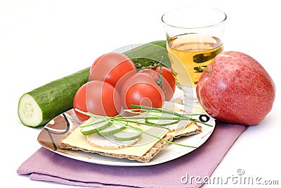 Dietetic sandwich - tasty breakfast Stock Photo