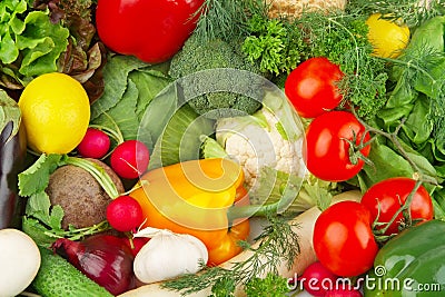 Dietetic set of paleo diet of vegetables Stock Photo