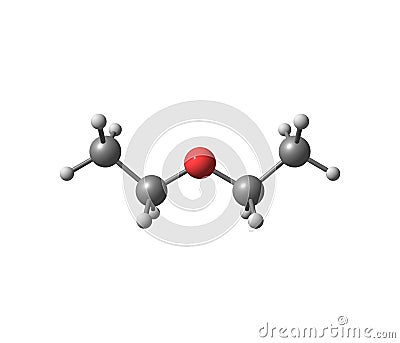 Diethyl ether molecule isolated on white Stock Photo